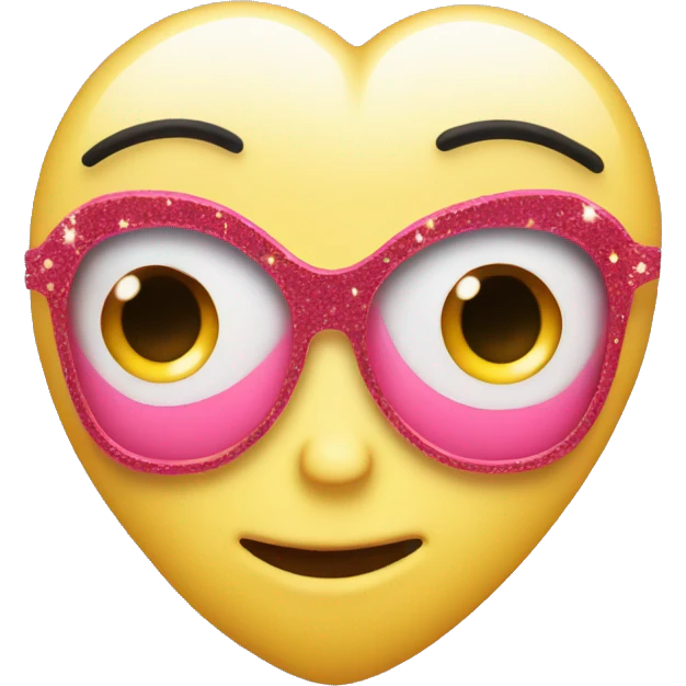 Heart with sparkles and eyelashes  emoji