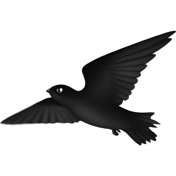 common swift shadow, black and white. emoji