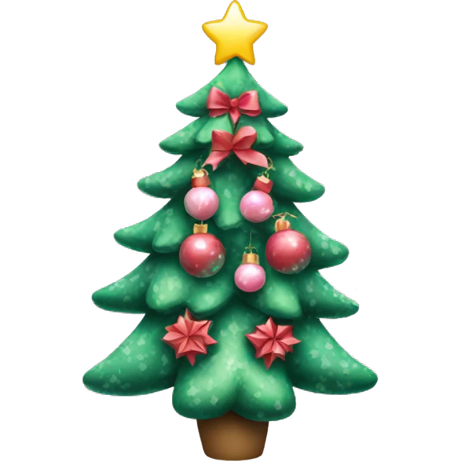 cute girly christmas tree  emoji