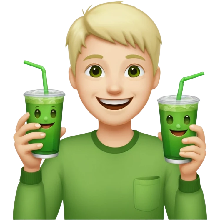 laughing face holding a double cup of green drank emoji