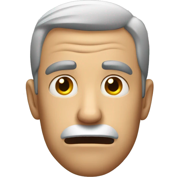 man looking very scared emoji