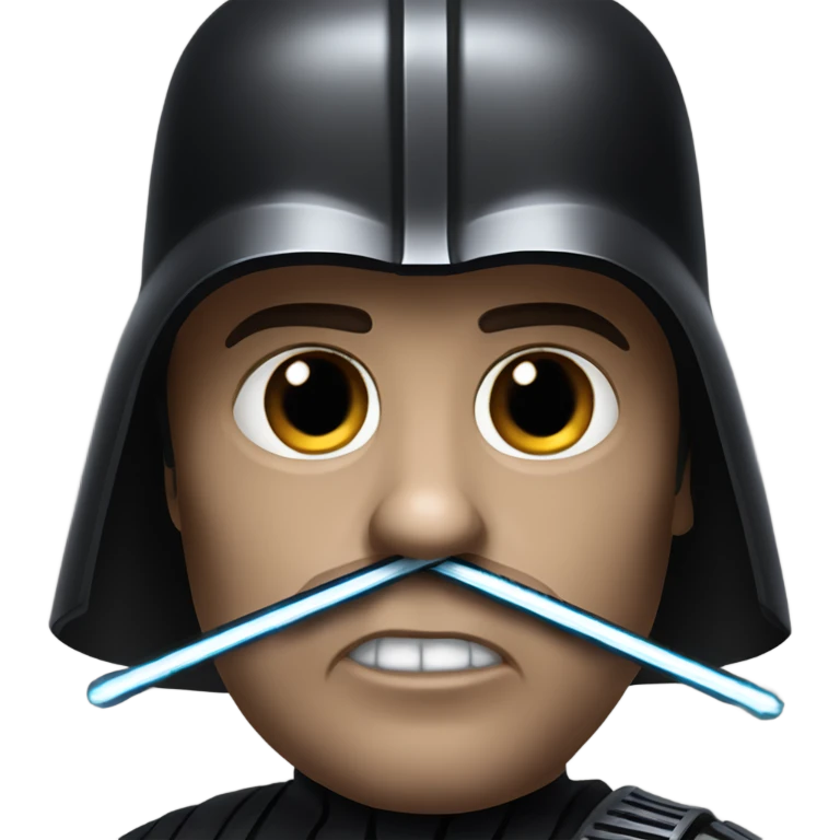 Realistic Darth Vader with a saber staff and a menacing look  emoji