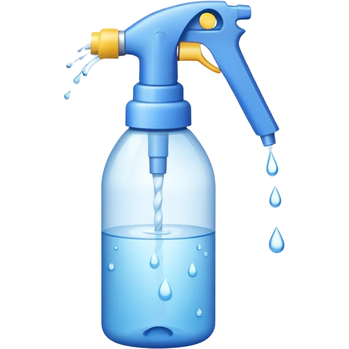 a spray bottle spraying water. emoji