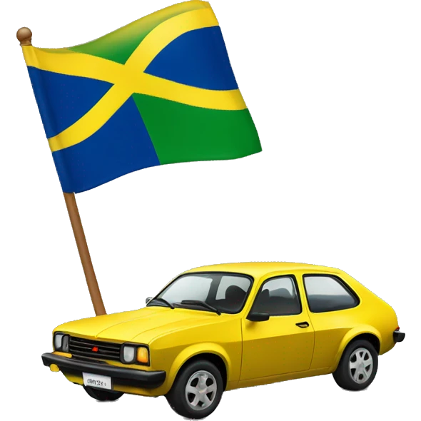 Brasil flag with a red chevette emoji