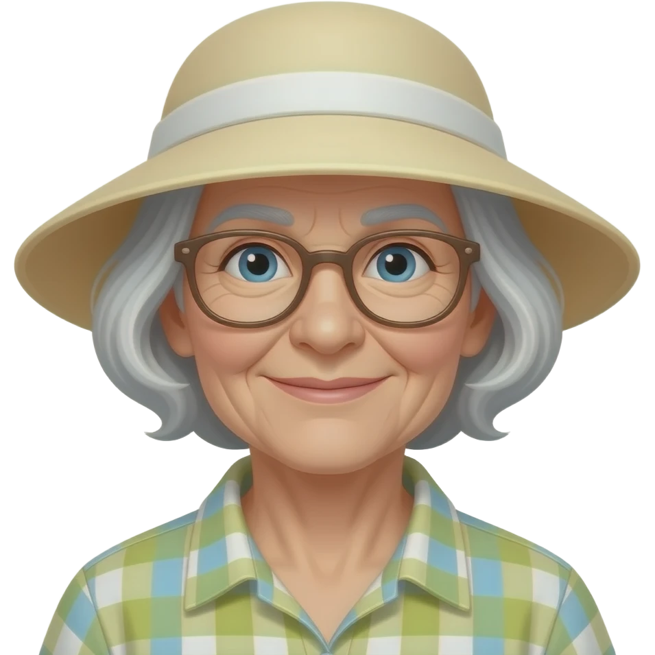 old woman wearing a sun visor emoji