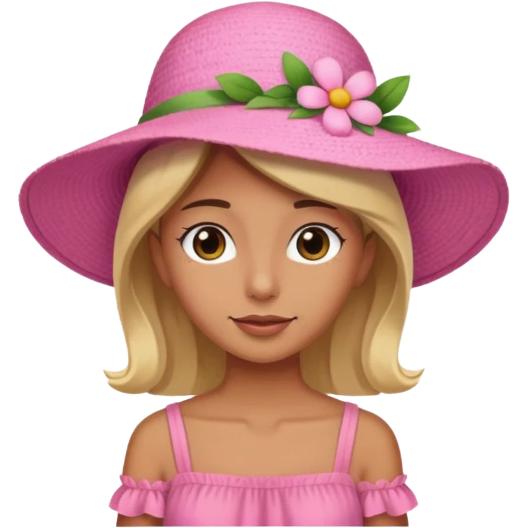 only a pink summer with flower hat emoji