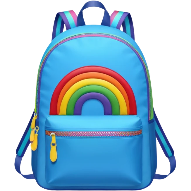 a Backpack with rainbow zip emoji