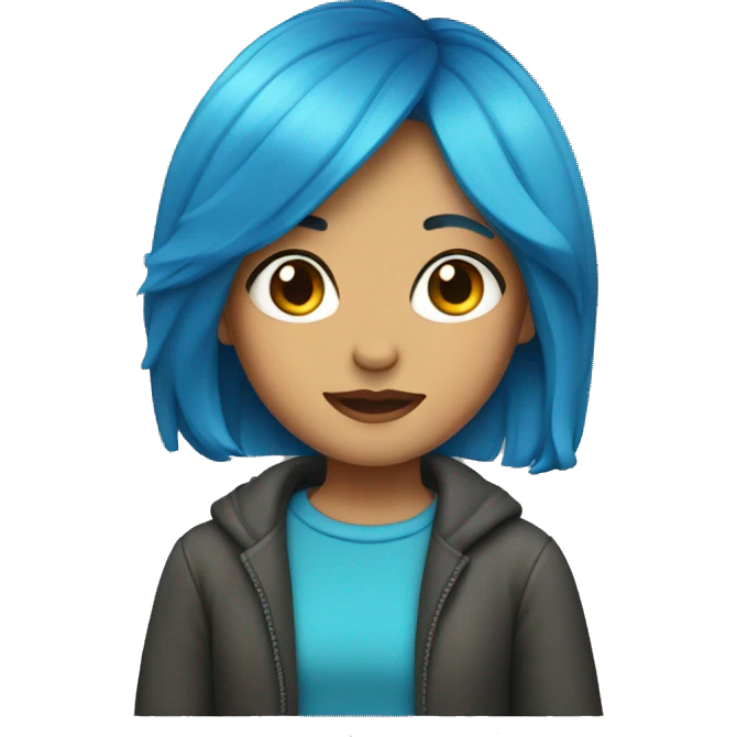 Girl with blue hair emoji