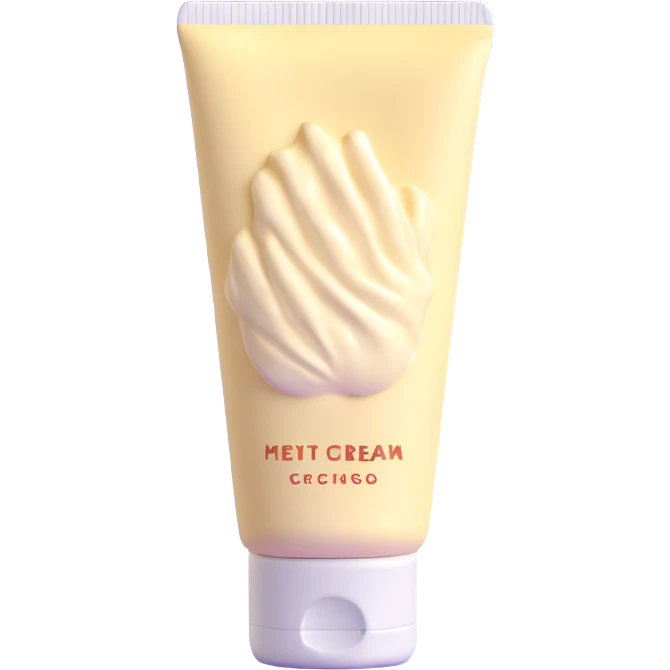 empty crumpled hand cream tube, pastel colors, very squished and wrinkled, cap on, no face or character, just the tube emoji