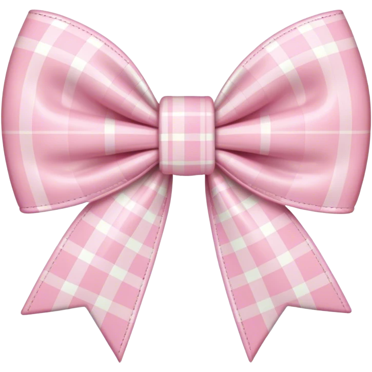 pastel pink plaid bow emoji