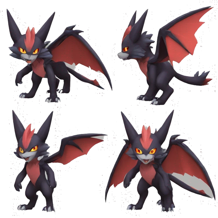 Noivern-Litten-Zoroark full body emoji
