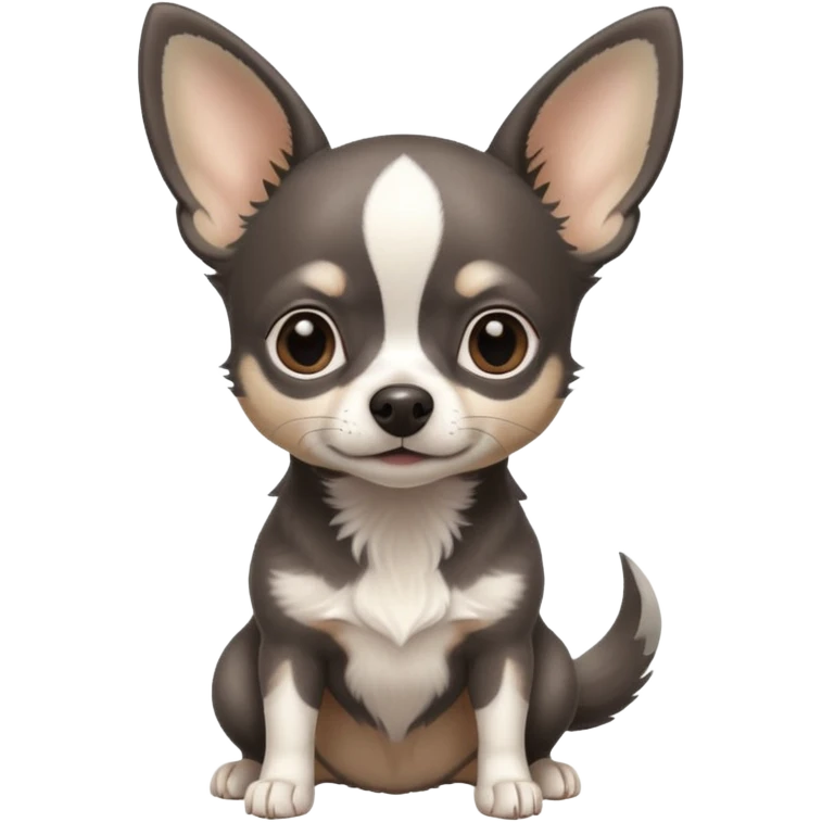 Very Dark graphite Chihuahua with white markings emoji
