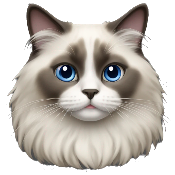 Ragdoll cat dark face emoji