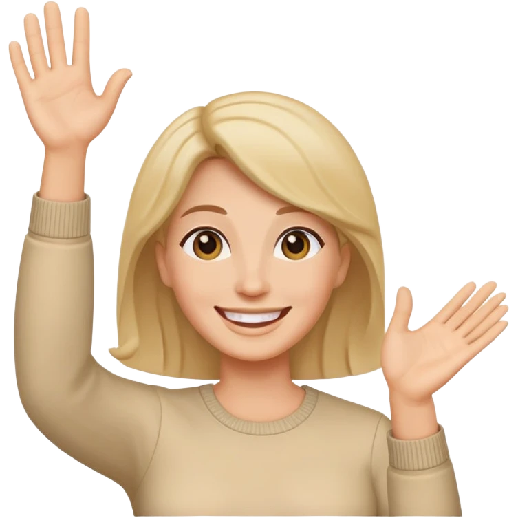 Waving mom emoji