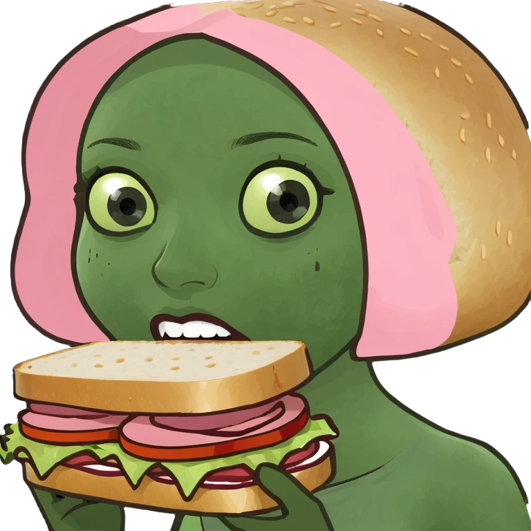 kawaii girl with spam meat sandwich  emoji