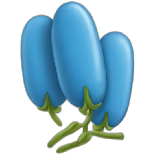 three blue beans emoji