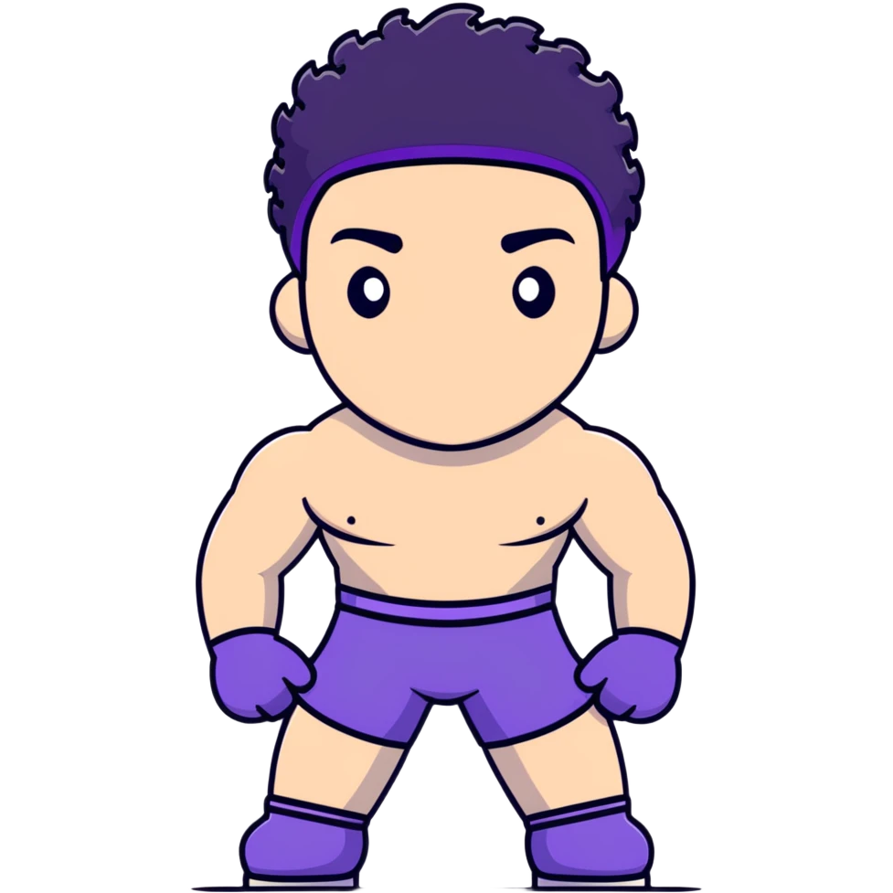 shirtless athletic man with white skin and black curly hair, wearing a purple ski mask emoji