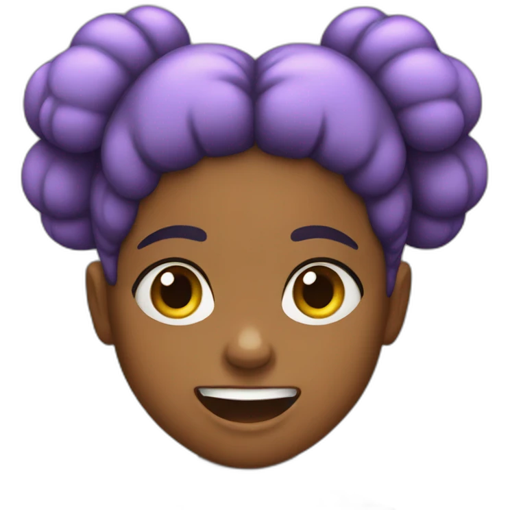girl with 2 afro puffs yelling emoji