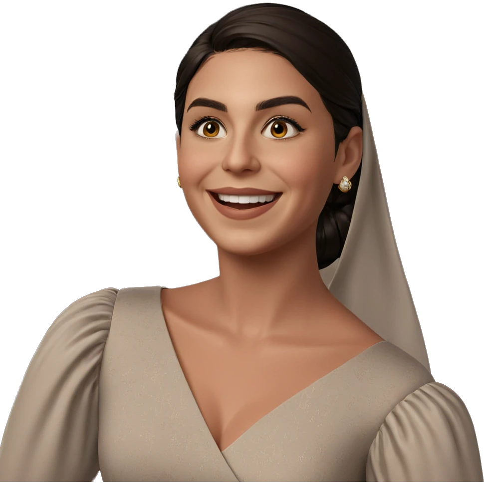 smiling girl in elegant dress emoji