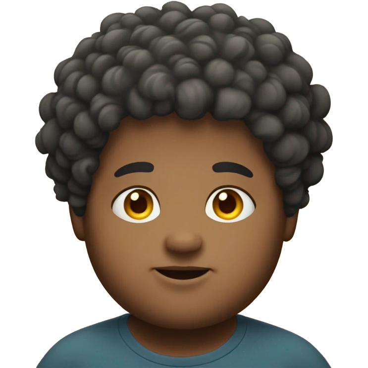Fat boy with curly hair emoji
