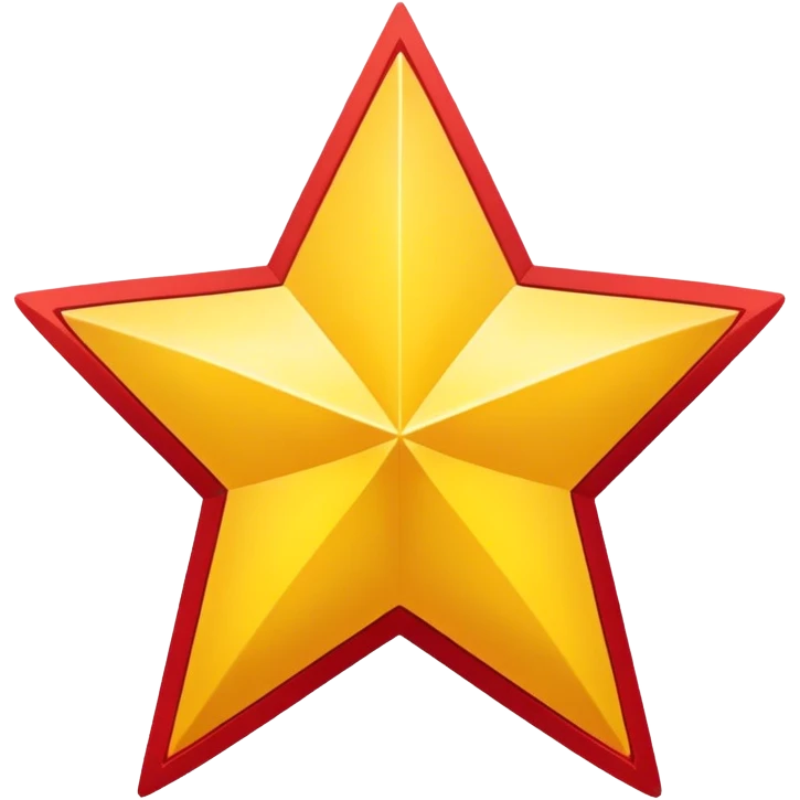 A large yellow star centered on a red field emoji