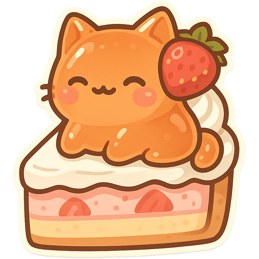 jellcat,strawberry cake emoji