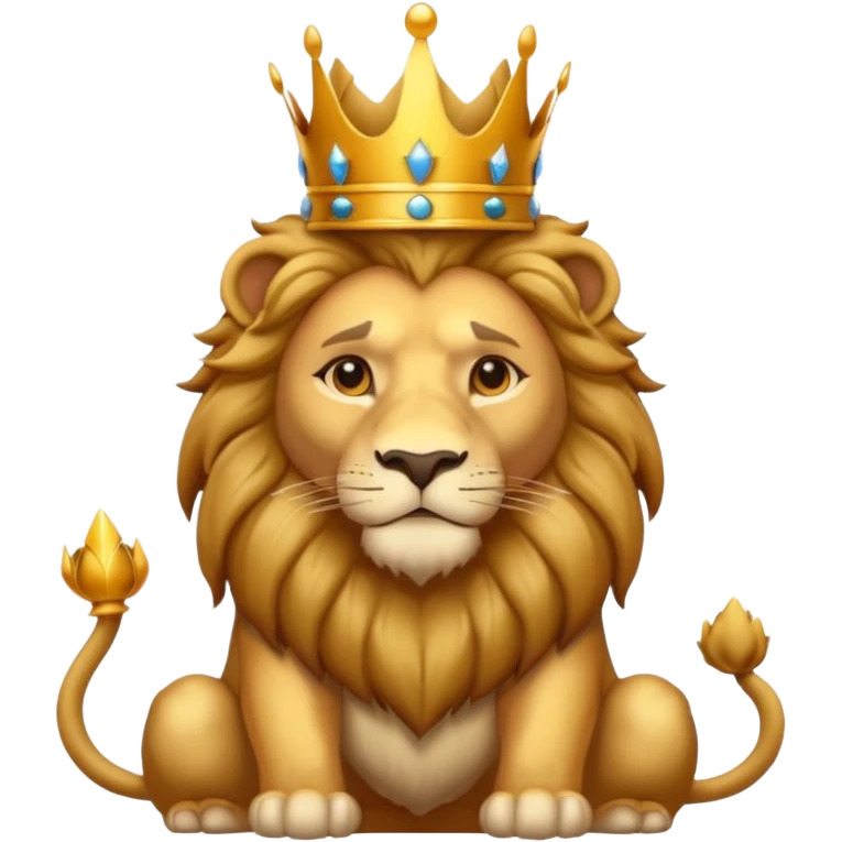Lion with golden crown — majestic and proud. emoji