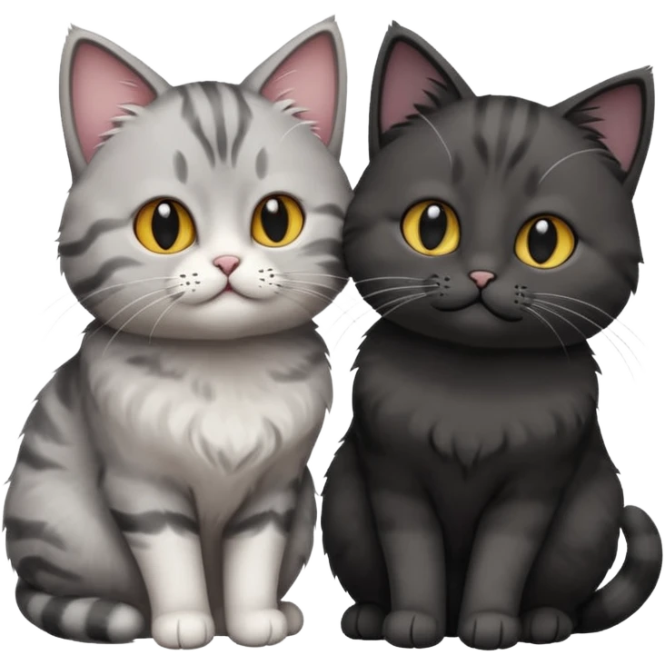 You can make an emoji of two cats looking at each other, one black and the other gray. emoji