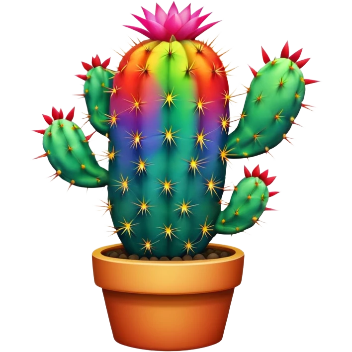 Rainbow cactus emoji