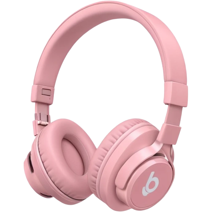 Casque bluetooth rose pastel emoji
