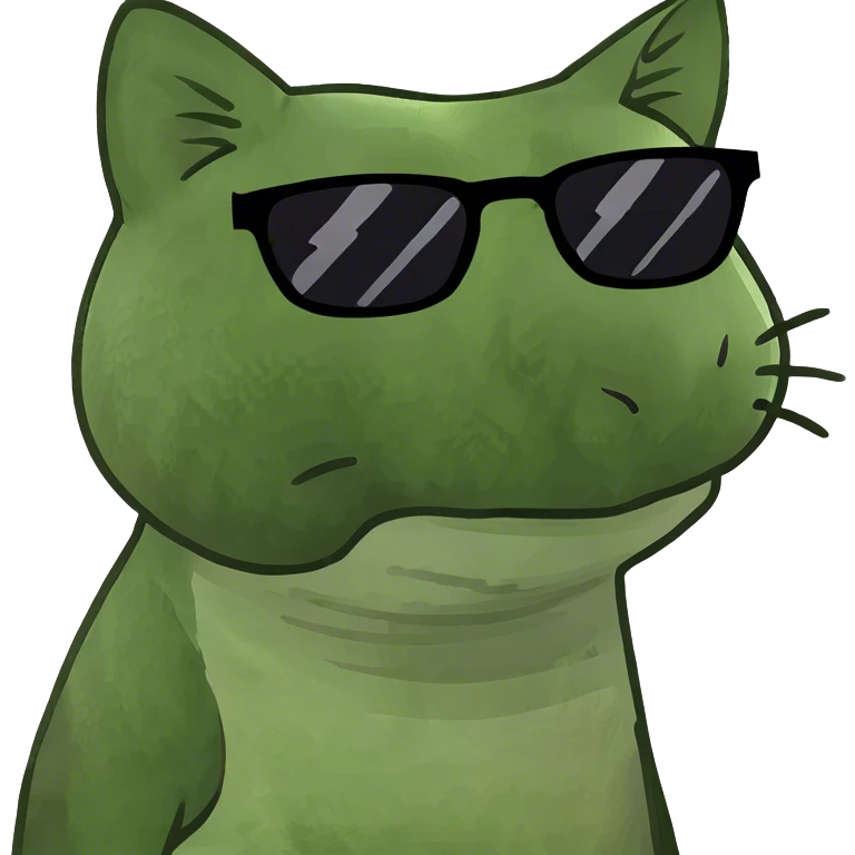 Cat in wimy and with sunglasses emoji
