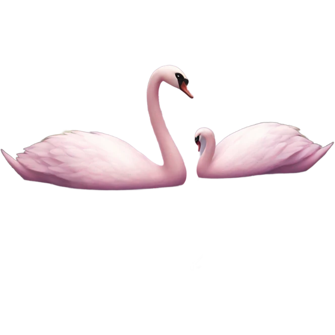 A pink swan painting a landscape emoji