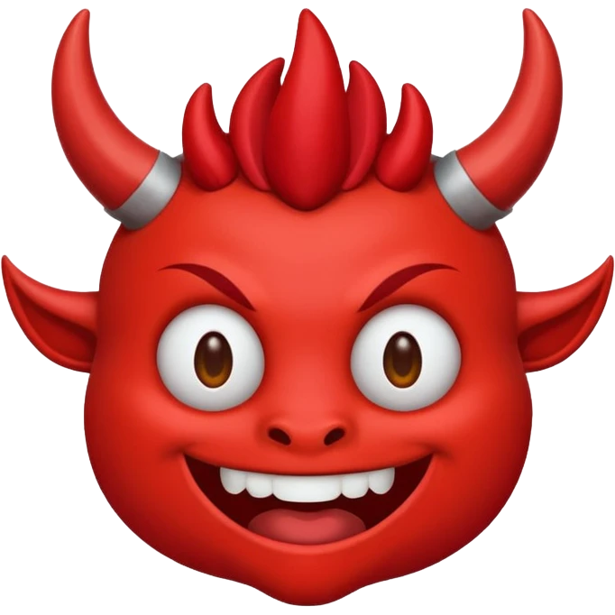 un diablo feliz con unos dedos groseros en los lados emoji