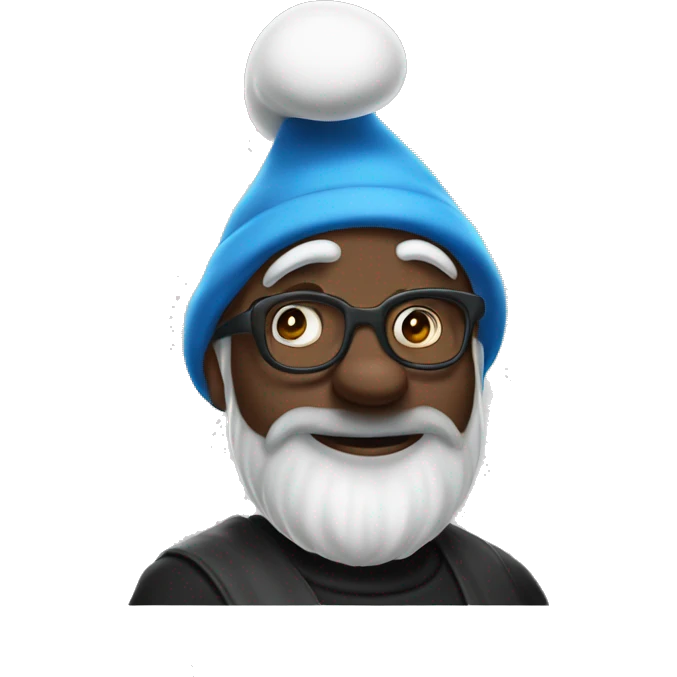 papa smurf but black emoji
