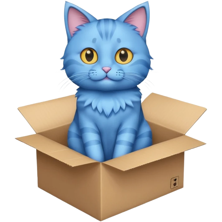 blue cat in box emoji