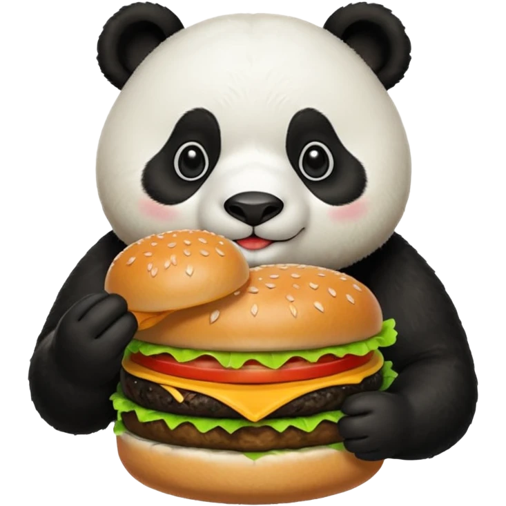 panda eating burger emoji