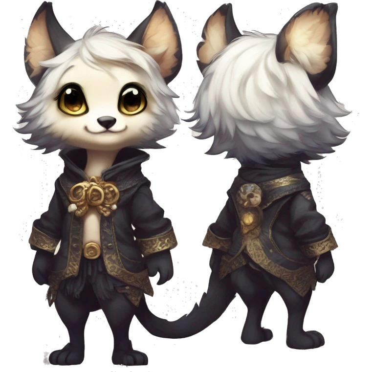 Cool cute Kawaii edgy fantasy shiny chibi animal creature fursona Fionbri vernid by griffsnuff & LiLaiRa & Falvie full bodyal emoji