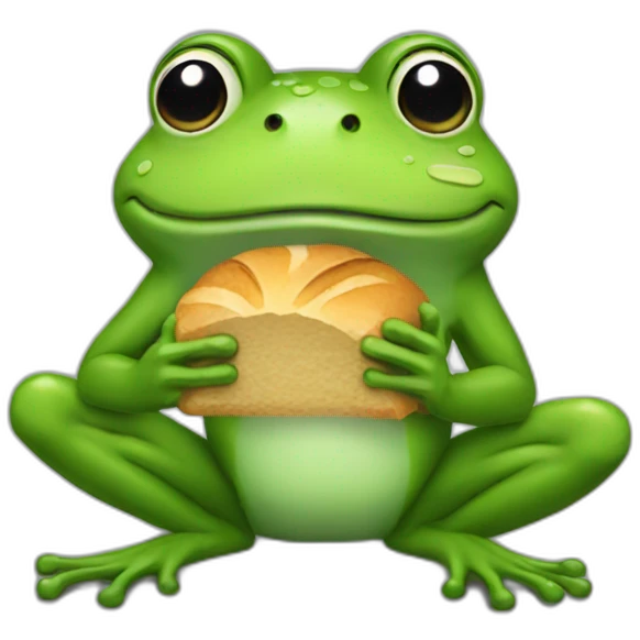 Frog eating bread emoji