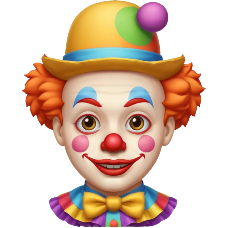 Clown with tiny colorful hat emoji