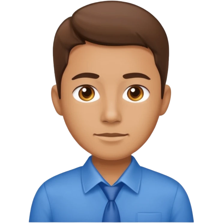 An office employee in a blue shirt. emoji