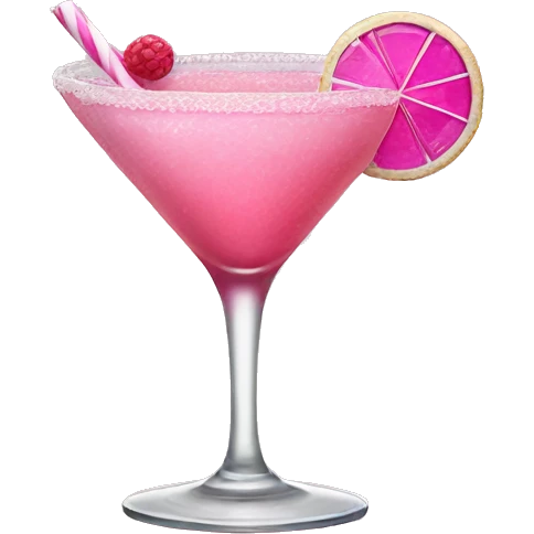 cocktail with pink sugar rim  emoji