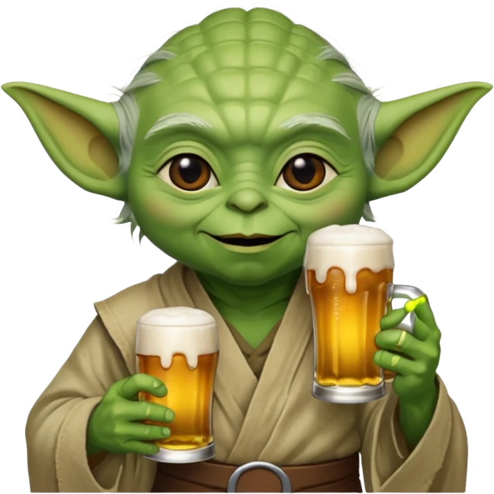 Yoda avec une bierre emoji