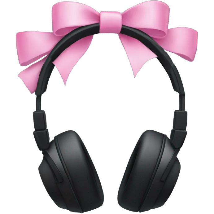 all black  headset with pink bows emoji