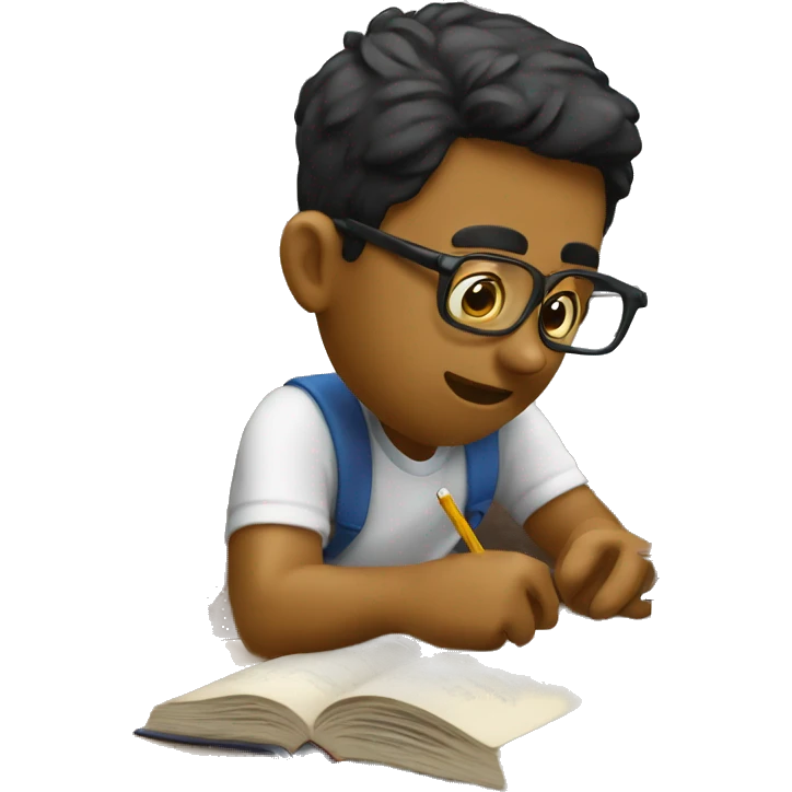 student studying really hard on books emoji