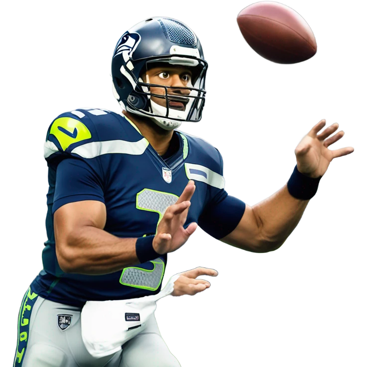 Russell Wilson throwing a interception  emoji