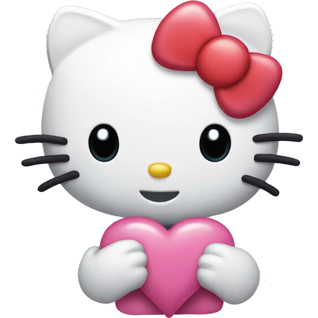 hello kitty with heart emoji