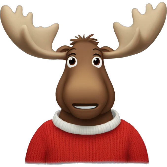 Moose wearing a red turtleneck sweater  emoji