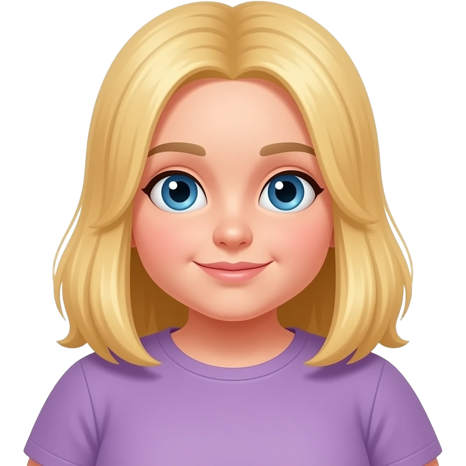 Make  autistic blonde girl with blue eyes that is fat emoji