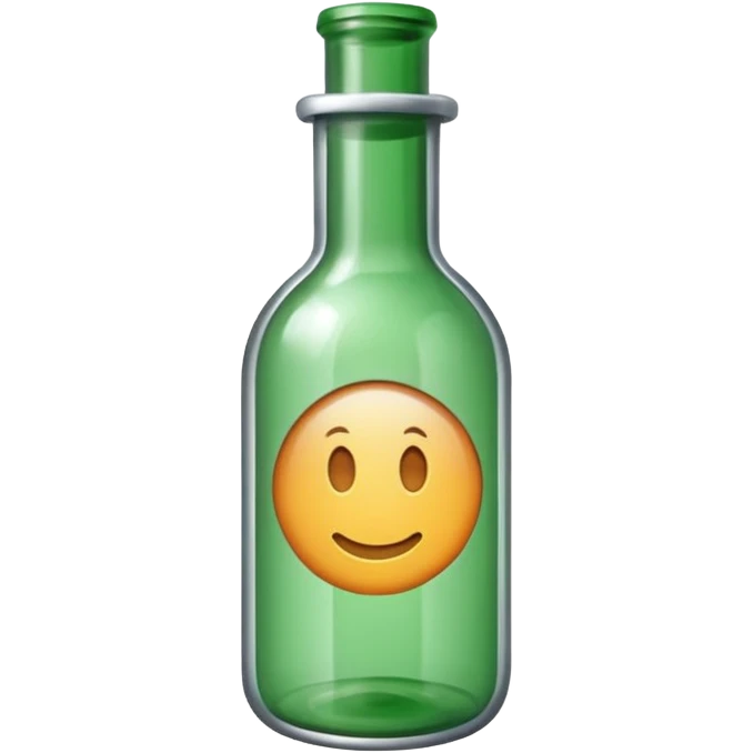Message letter paper insside green Bottle emoji