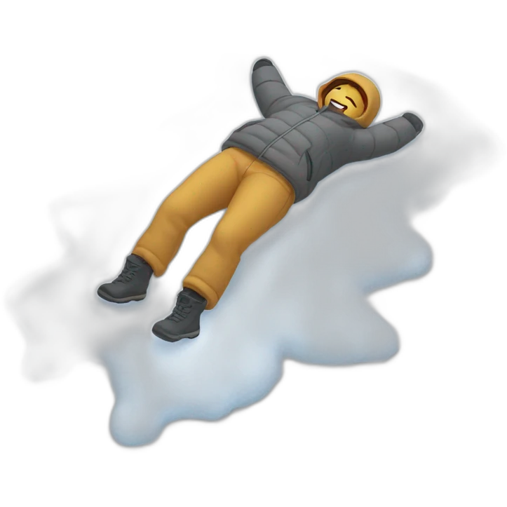 flattened person making snow angel emoji